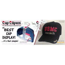 Cap Capers Baseball Cap Display Cap Rack Organizer Hat Wall Display Cap Capers - Rookie Pak - 6 Pcs