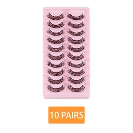 FAIRYGATE Lash Kit Strip Lashes Wispy Natural False Eyelashes Pack D Curl Fluffy Faux Mink Lashes Cat Eye Thick Volume Eye Lashes Look Like Lashes Extension 10 Pairs, B5120