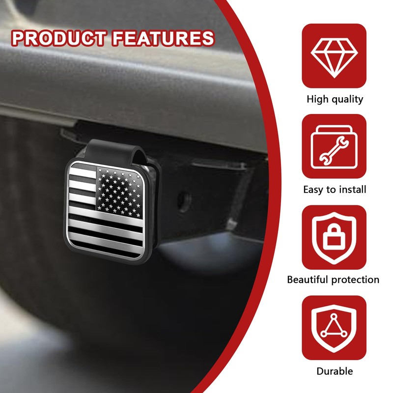 Hitch Covers 2 Inch, Rubber Trailer Hitch Cover, Square Mouth