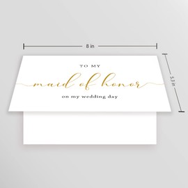 Spercy Wedding Day Card, Thank You to Maid of Honor, Blank Inside, 8" x 5.3"