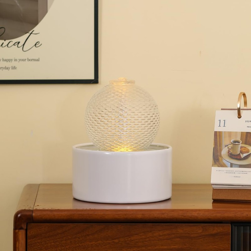 Generic Indoor Water Feature Tabletop Ceramic Fountain Home Kitchen Office