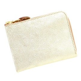Agility affa "Aligne Short" Short Wallet, Mini Wallet, Compact, 6 Pieces, Thin, Simple, Genuine Leather, Leather, gold