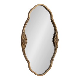 Kate and Laurel Novella Glam Ornate Mirror, 18x30, Gold, Traditional Baroque Inspired Wall Decor