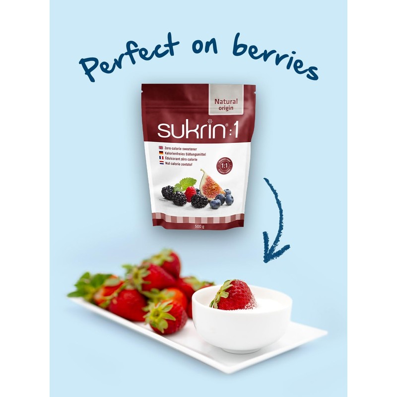 Sukrin:1 - All Natural Sugar Substitute with Erythritol & Stevia,