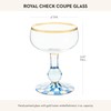 MACKENZIE-CHILDS Coupe Glass, Decorative Stemmed Cocktail Glass, 11 Ounces, Blue-and-White