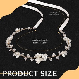 Tanfeine Flower Girl Hair Accessory, Flower Girl Headpiece Wedding Hair Accessories, Pearl Wedding Headband Hair Accessories for Girls Women Birthday, Party, First Communion