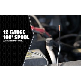 Woods Southwire 55671323 Primary Wire, 12-Gauge Bulk Spool, 100-Feet, Black, 100 Foot