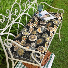 TWLEAR Tufted Bench Cushion for Outdoor Furniture, Patio Swing Cushion 44 x 19 x 5 Inch, Overstuffed Outdoor Chair Cushion for Garden Loveseat Lounge Storage, 1 Pack,Black Yellow Crosby