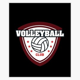 Volleyball - Club Logo Bumper Sticker Vinyl Decal 5"