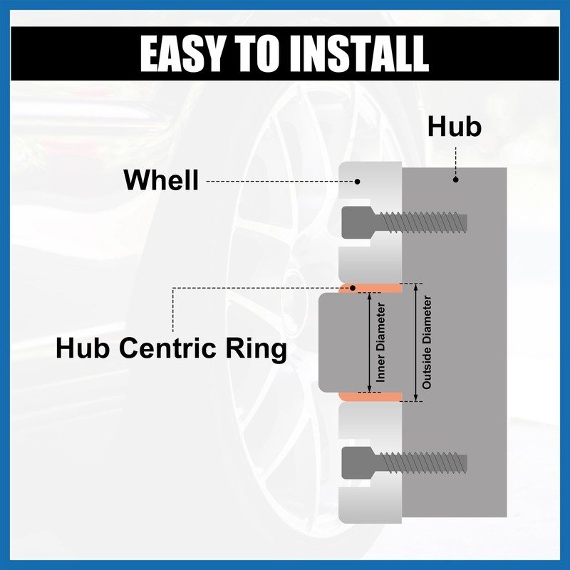 A ABSOPRO 4pcs 73.1 to 63.4 mm Aluminium Alloy Car
