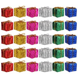 MAGICLULU Box of 60 Christmas Tree Gift Box Mini Christmas Gift Boxes Christmas Tree Decoration for Christmas Party Christmas Tree Pendant Tree Hanging Decorations Christmas Decorations