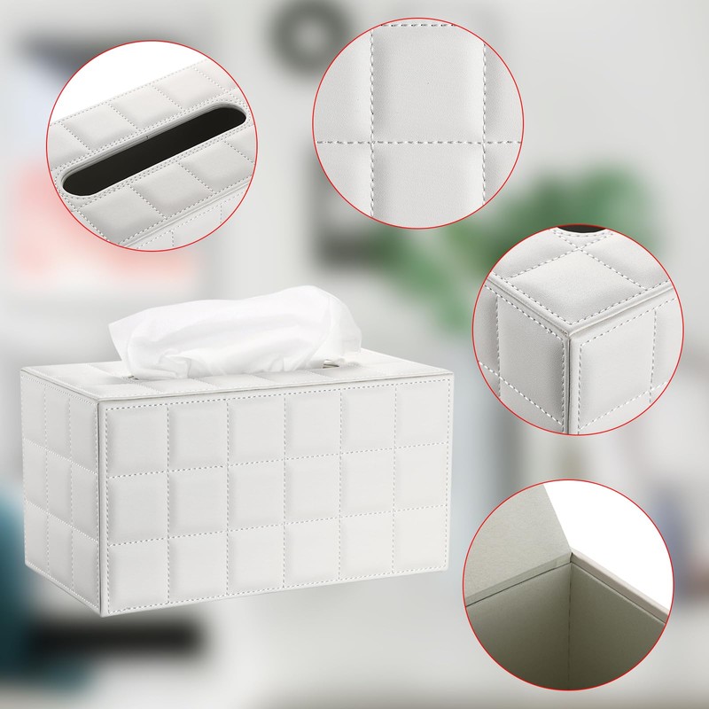Sumnacon Tissue Box Cover Rectangle Leather Tissue Box with Magnetic