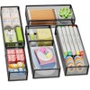 Marbrasse 5 Pack Desk Drawer Organizer Set with Adjustable Divider