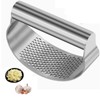 Heavy Duty Garlic Press Rocker, Garlic Crusher, Easy-Squeeze, Stainless Steel