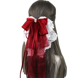 Barrette Clip, Lace Hair Ornament, Ribbon, Super Cute, Charm, Forest Girl, Gothic Lolita, Princess, Hairpin, Tea Party, Cute, Bow, Lolita, Doll, Women's, Girls, Party