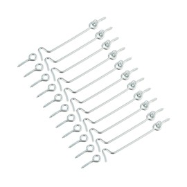 10 Pack Cabin Hook and Eye Latch 2 inch for Gate Door Swivel Window Metal Window Slide Barn Bathroom Toilet Cabinet Cupboard Shed Gate Door Latch and Multi Purpose Use