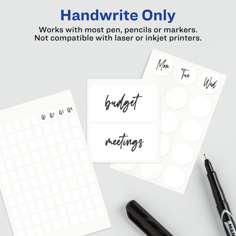 Avery File Folder Labels, 5/8" x 2-3/4", White, Non-Printable, 156