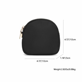 YONBEN Organizer Bag Makeup Bag for Purse Travel Toiletry Pouch Zipper Pouch for Purse Small Makeup Pouch with Pockets Wristband design (black-nylon)