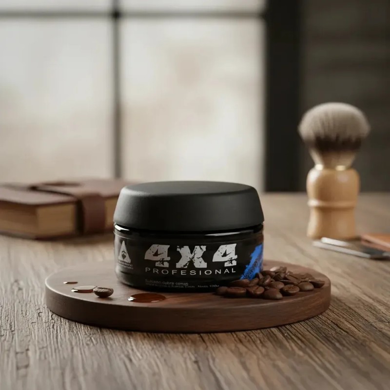 4x4 Balsamo Cera Con Deposito De Color Negro Para Barba
