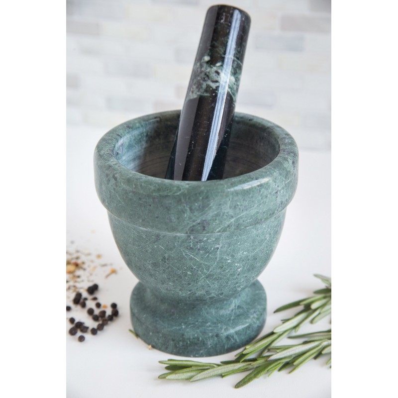 Fox Run Marble Mortar and Pestle, Green, 4"