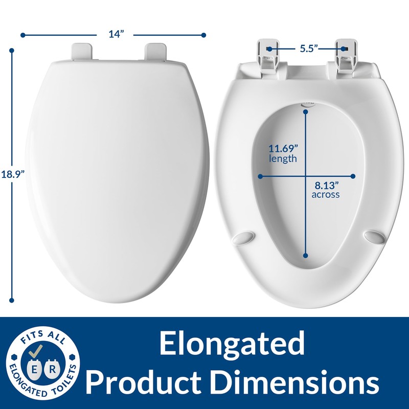 Mayfair Collins Slow Close Toilet Seat, Durable Plastic Seat with