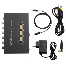 5.1CH Sound Decoder Support ARC Optical Fiber Coaxial Bluetooth Digital Sound System for DTS AC3 100‑240V EU Plug