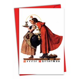 NobleWorks ''Rockwell Holidays'' Funny Merry Christmas Greeting Card, 5'' x 7'' (C6036FXSG)