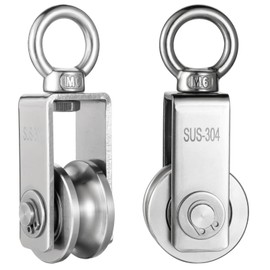 KCNOFNC 2 Pcs Stainless Steel 201 Pulley for Steel Cable Pulley Rope Pulley with 2 Bearings