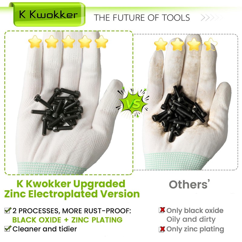 K Kwokker 2410Pcs M2 M3 M4 M5 Nuts and Bolts