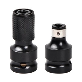 2 Pcs Impact Wrench Adapters, 1/2 Square Drive to 1/4 Hex Shank Socket Adapter, Torque Socket Wrench Reducer Adapter, Quick Release Chuck Converter for Impact Ratchet Impact Air Electric Wrench (A)