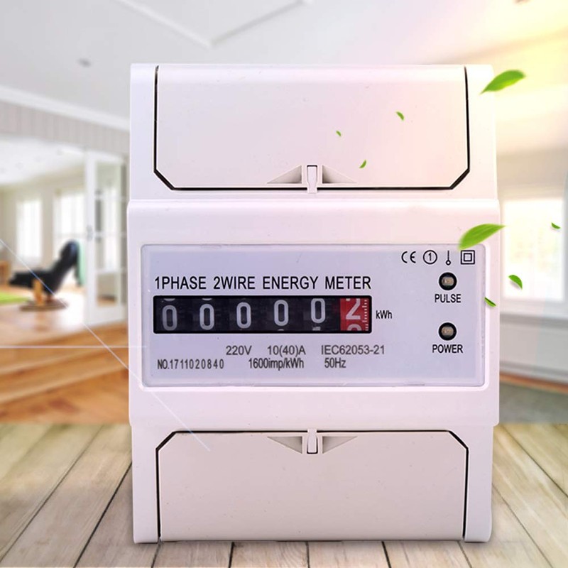 Energy Meter 1 Phase 2 Wire DIN Rail Electronic Energy