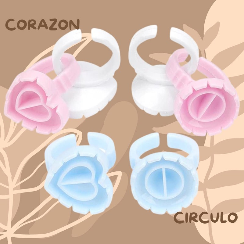 Anillo Para Pegamento Pestañas Soporte Ajustable Set (100pz)- Soporte de
