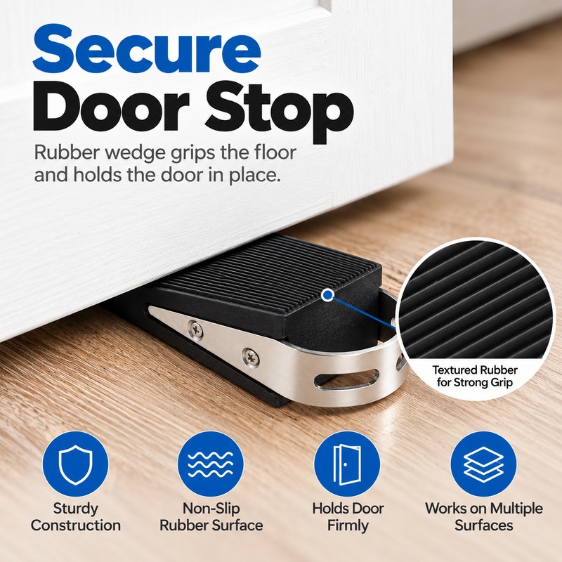 Door Stopper Wedge for Home & Office – Rubber &
