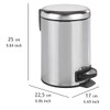 WENKO Cosmetic Pedal Bin Leman Stainless Steel Glossy 3 L