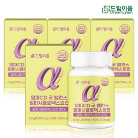 Dream Eum Alpha CD Good Balance Alphacyclodextrin 1000mg / 드림이음 알파CD 굿밸런스 알파시클로덱스트린 1000mg X 60정 4박스