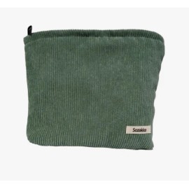 Sozakka Corduroy Cosmetic Bag with Zipper, great travel bag. Large Green