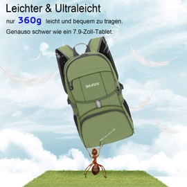 Bekahizar Hand Luggage Backpack 35 Litre Lightweight Foldable Travel Backpack for Men Women Outdoor Camping Hiking Cycling Day Hikes