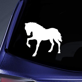 Bargain Max Decals Horse Silhouette Sticker Decal Notebook Car Laptop 5.5" (White)