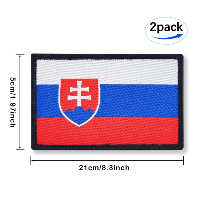 Overdecor Slovakia Slovak Flag Patch Tactical Military Patches - Hook