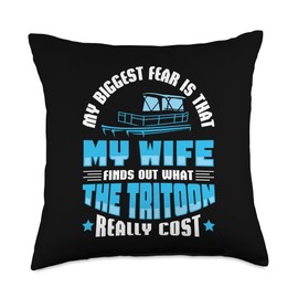 Tritooning Tritoon Boating Captain Tritoon Boat Throw Pillow