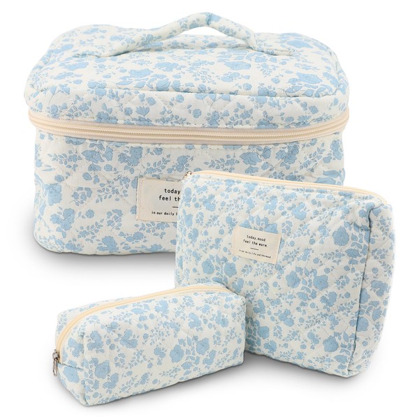 Rosvola Travel Makeup Bag, Cosmetic Bag Set with Handle, Makeup