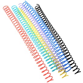 Operitacx Plastic Spiral Binding Coils for DIY Loose-Leaf Notebooks: 6Pcs Comb Binding Spines - Assorted Colors - Cuttable Binder Rings for Organizing Planners, Scrapbooks, and Documents