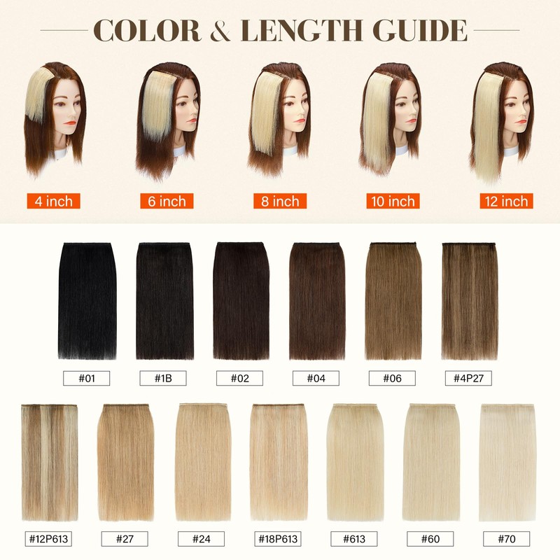 S-noilite Short Clip in Hair Extensions Human Hair 1PCS 2