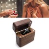 Ring Box Walnut Magnetic Cover Inlay Fleece Portable Wooden Wedding