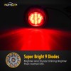 Partsam Pair 2" Clear/Red Flush Mount Mini-Reflex Side Marker LED