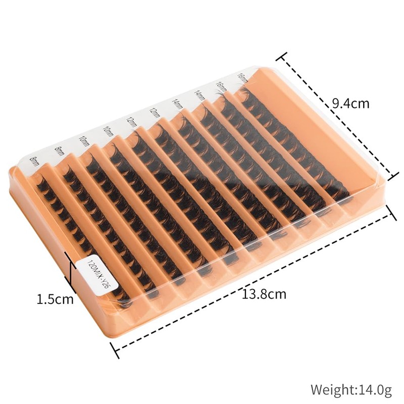 120MIX-Y26 Partial False Eyelashes, Bulk Feel, Natural, Large Capacity, Handmade,
