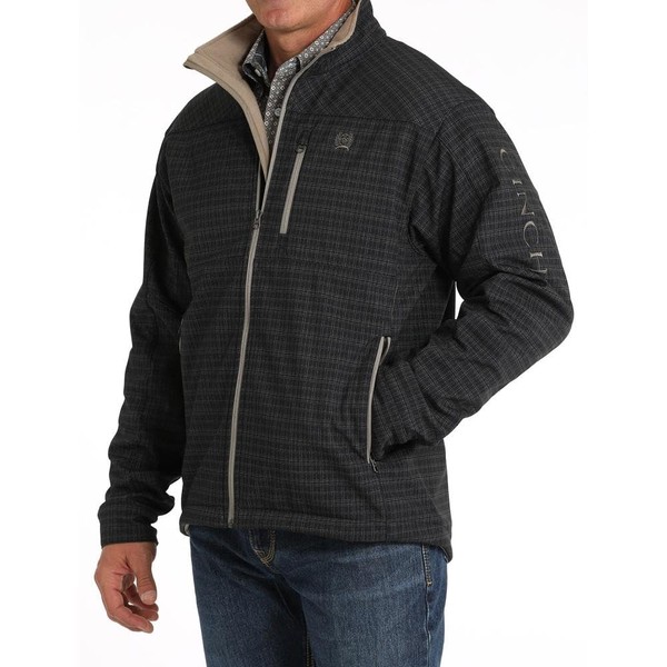 Cinch Men's Plaid Print Bonded Zip Softshell Jacket - MWJ1583007