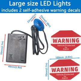 Fake Car Alarm, Dummy Car Alarm,(Batteries Included) Red LED Light Simulate Imitation Security System, Warning Anti-Theft Flash Blinking Lamp,Blue Light (Blue Light-1 Pack)