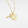 THINGS REMEMBERED Engraved Gold Over Sterling Silver Cross and Heart