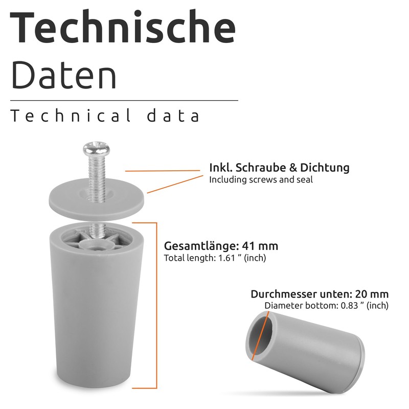 ECENCE Stop Stop for Roller Shutters, Set of 8, 40